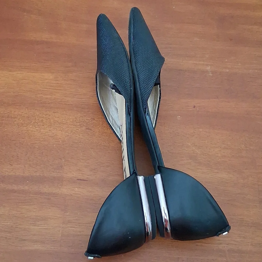 Sam & Libby Black Pointed Toe D'orsay Flats Vegan Sz 8.5M - Picture 2 of 7